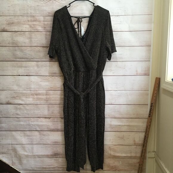 TORRID SHIMMER SURPLICE METALLIC JUMPSUIT - Picture 7 of 9